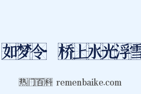 如梦令·桥上水光浮雪是什么意思的图片